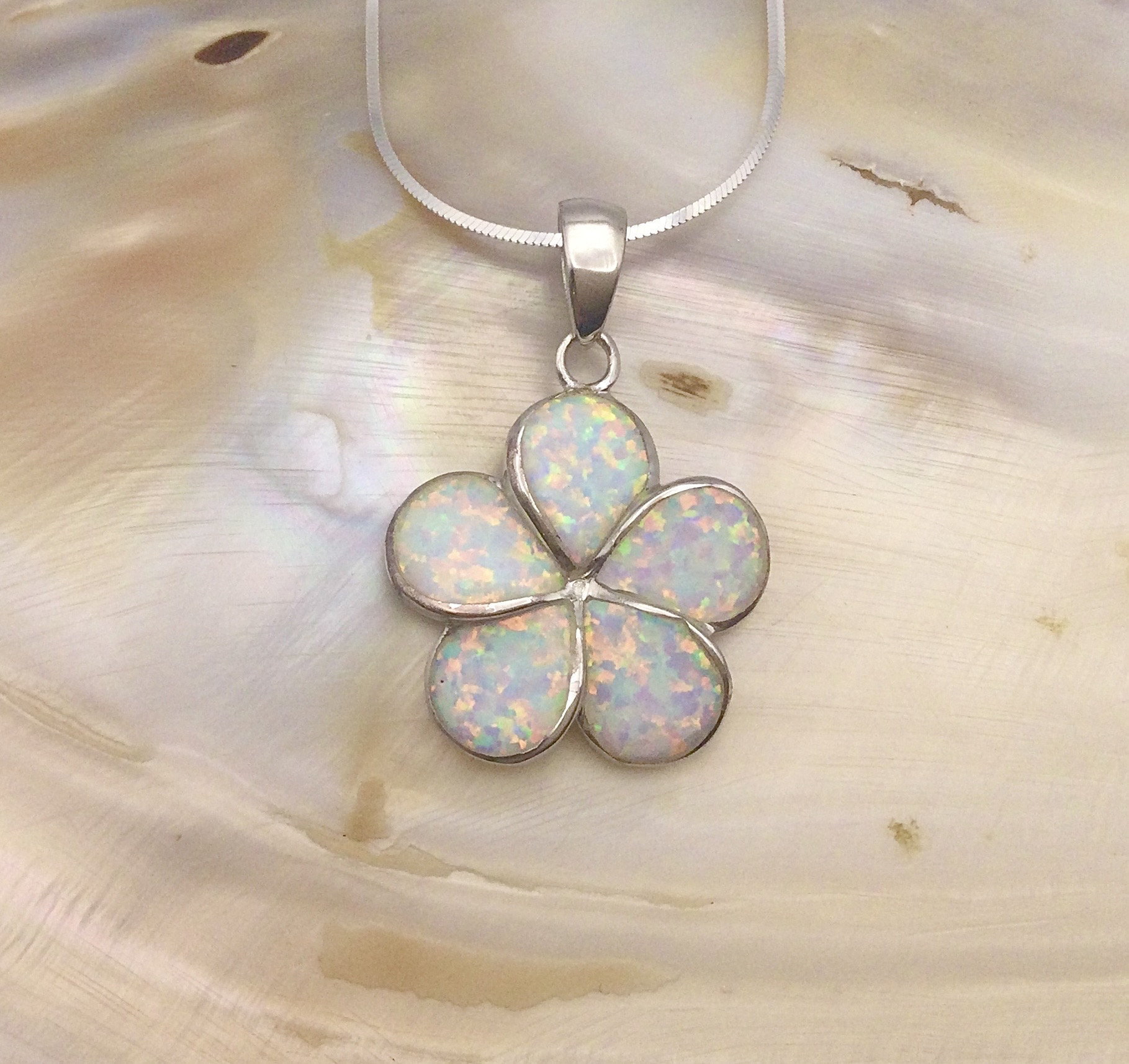 Plumeria Opal Necklace - Etsy