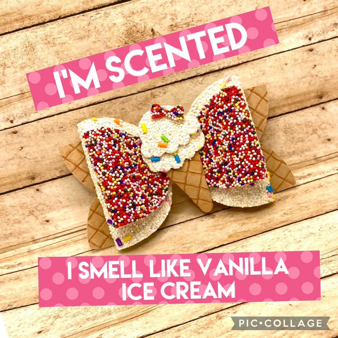 Scented Hair Bow Ice Cream Hair Bow Scented Ice Cream Hair Etsy