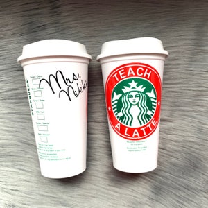 Teach A Latte Starbucks Cup,Teacher Christmas Gift,Travel Starbucks custom cups,gifts for her,personalized starbucks cups,Socking stuffer