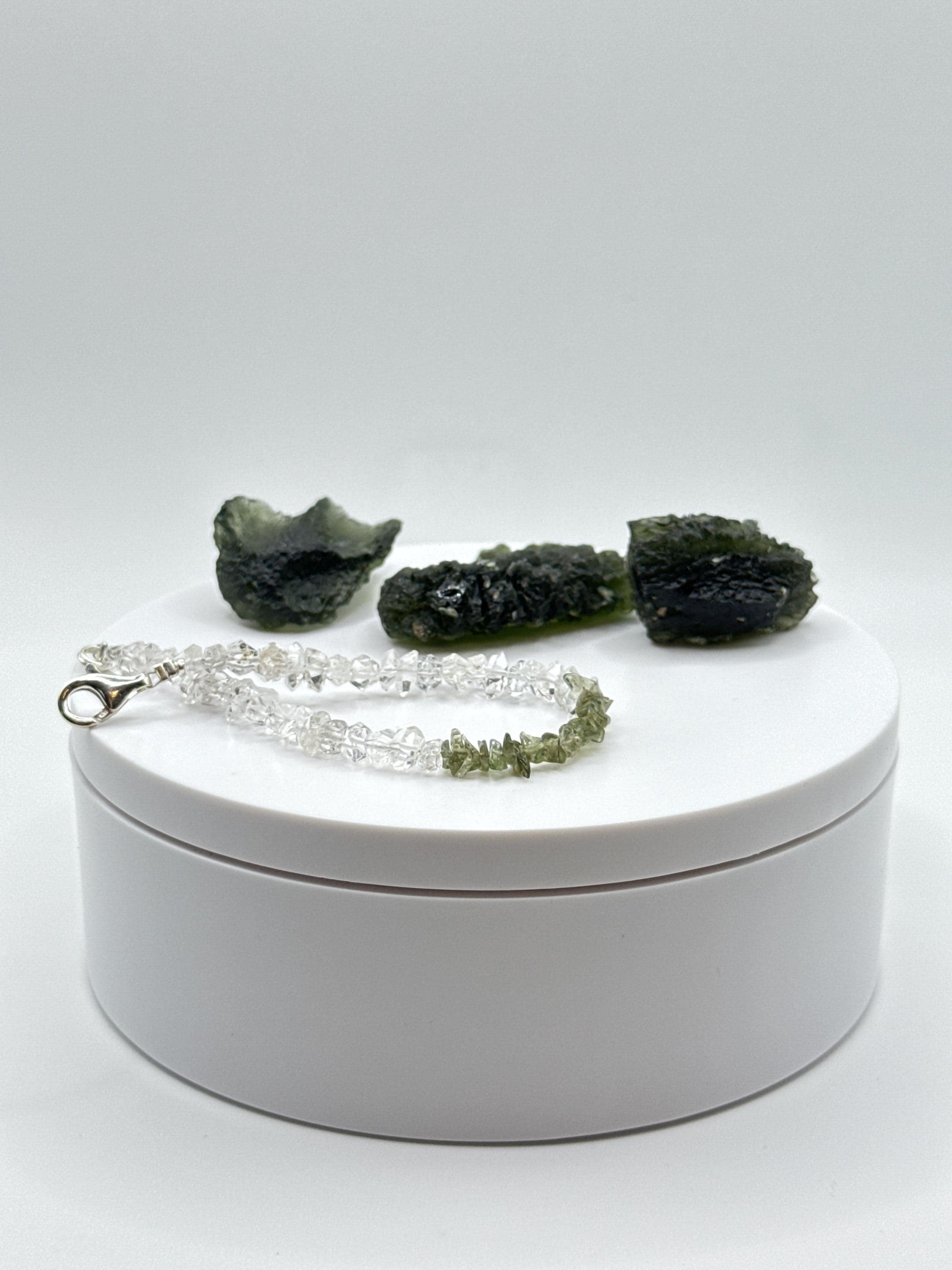 モルダバイト ハーキマー ブレスレット モルダバイト入り❤︎ハーキマーダイヤモンドブレスレット