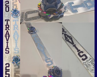 Personalized Homecoming Mum Ribbon – Custom Name, Mascot, Glitter