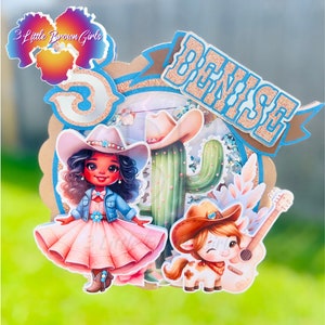 Topper per torta Cowgirl Topper per torta western personalizzato Cowgirl