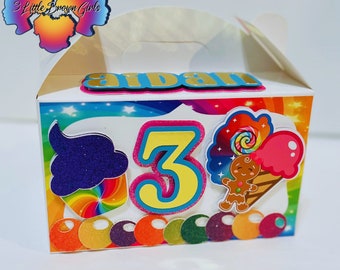 Magical 3D Candyland Inspired-Themed Birthday Gable Box