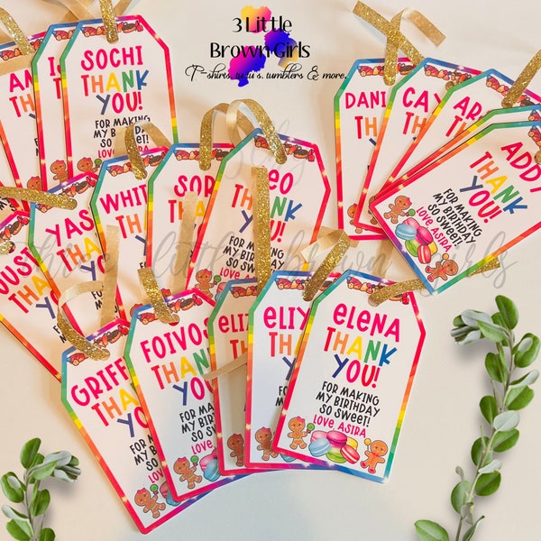 Candyland Inspired Birthday Gift Tags