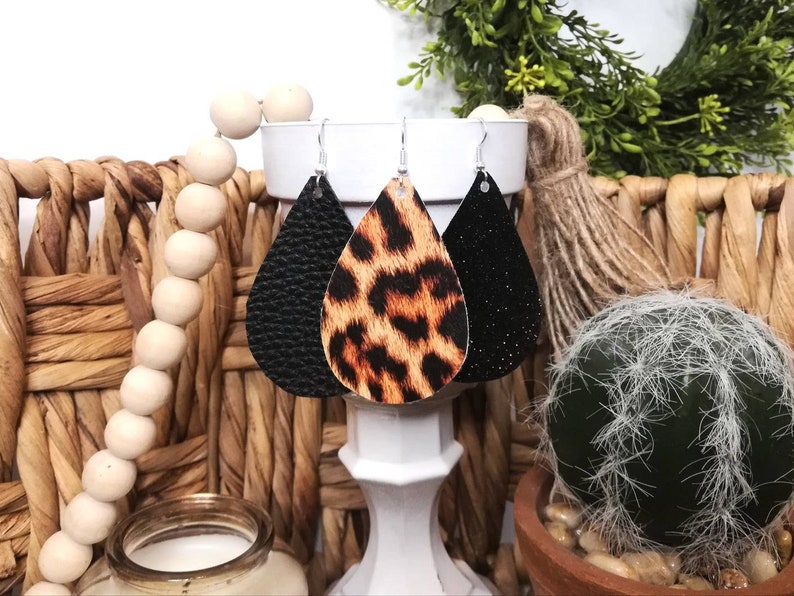 The Leopard Collection Faux Leather Earrings