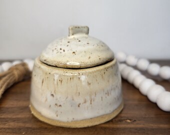 Handmade Pottery Jewelry Jar or Salt and Pepper Jar