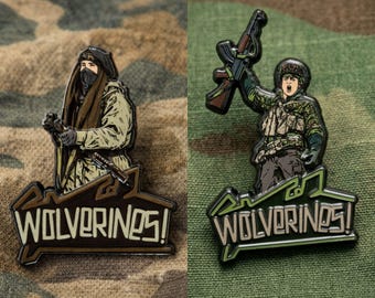 Red Dawn Wolverines pin 2"