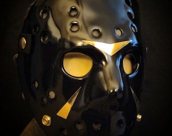 Zwart en goud ultraschoon hockeymasker deel 3 (alleen hockeymasker/exclusief borstbeeld)