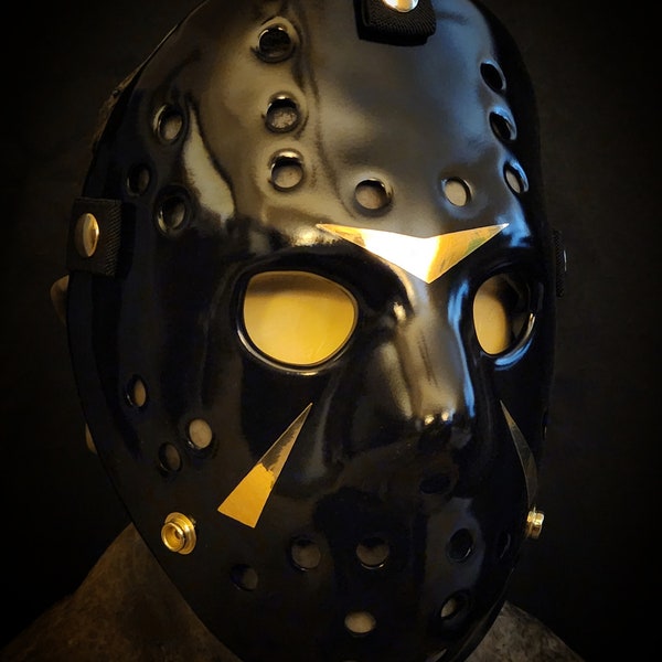 Black and Gold ultra clean part 3 hockey mask(hockey mask only/DOES NOT include display bust)