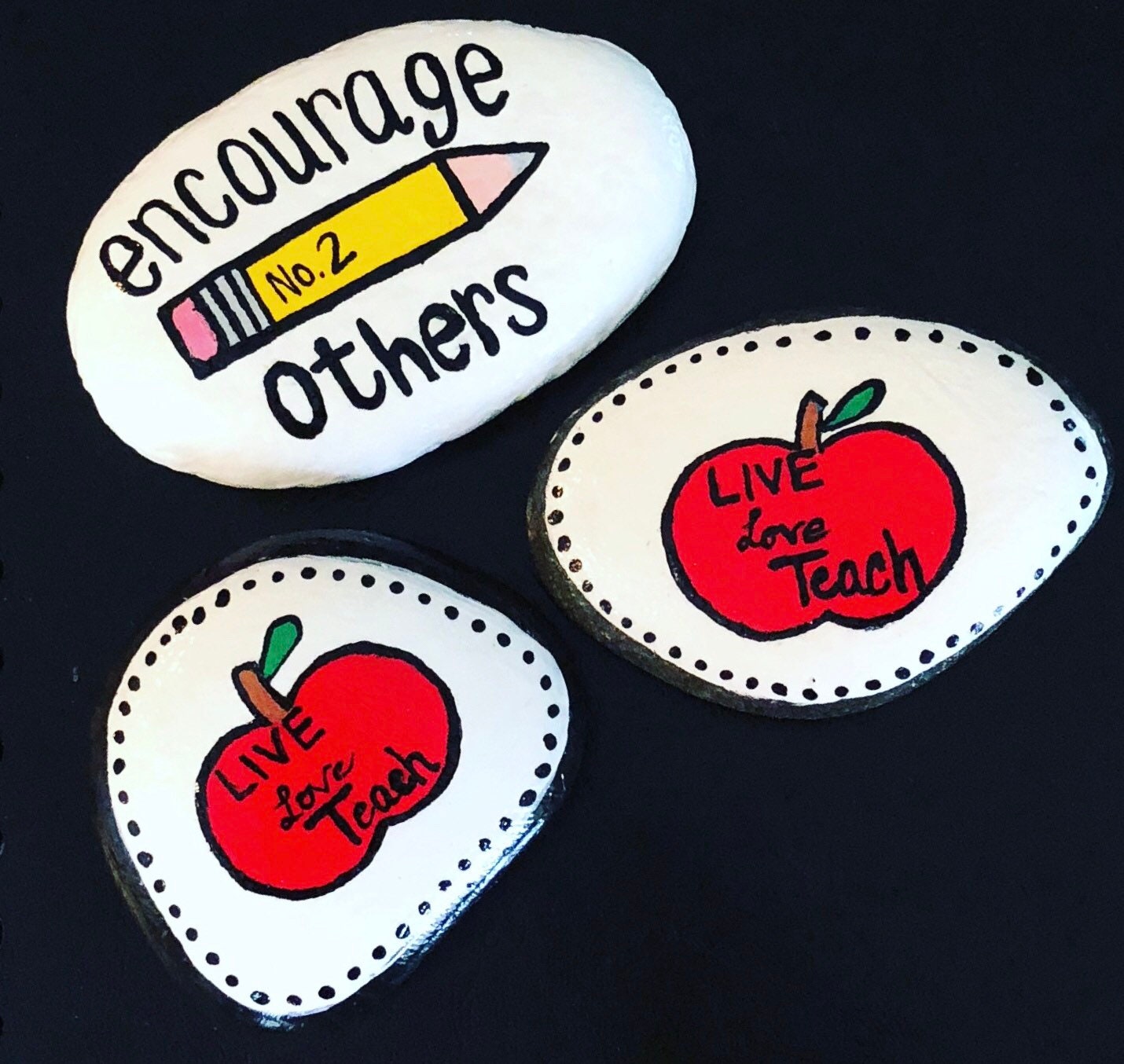 Teacher Painted Rock/Gift | Etsy