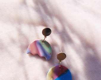 Rainbow ombré -  polymer clay earrings