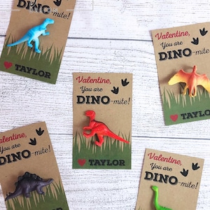 Tarjeta de San Valentín con dinosaurios Dinomite para imprimir, para niños, juguetes para el día de San Valentín, para la clase, para el aula, sin dulces, para niñas Dino-mite