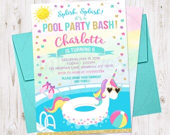 pool party invite etsy pool party invite