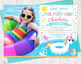 pool party invite etsy