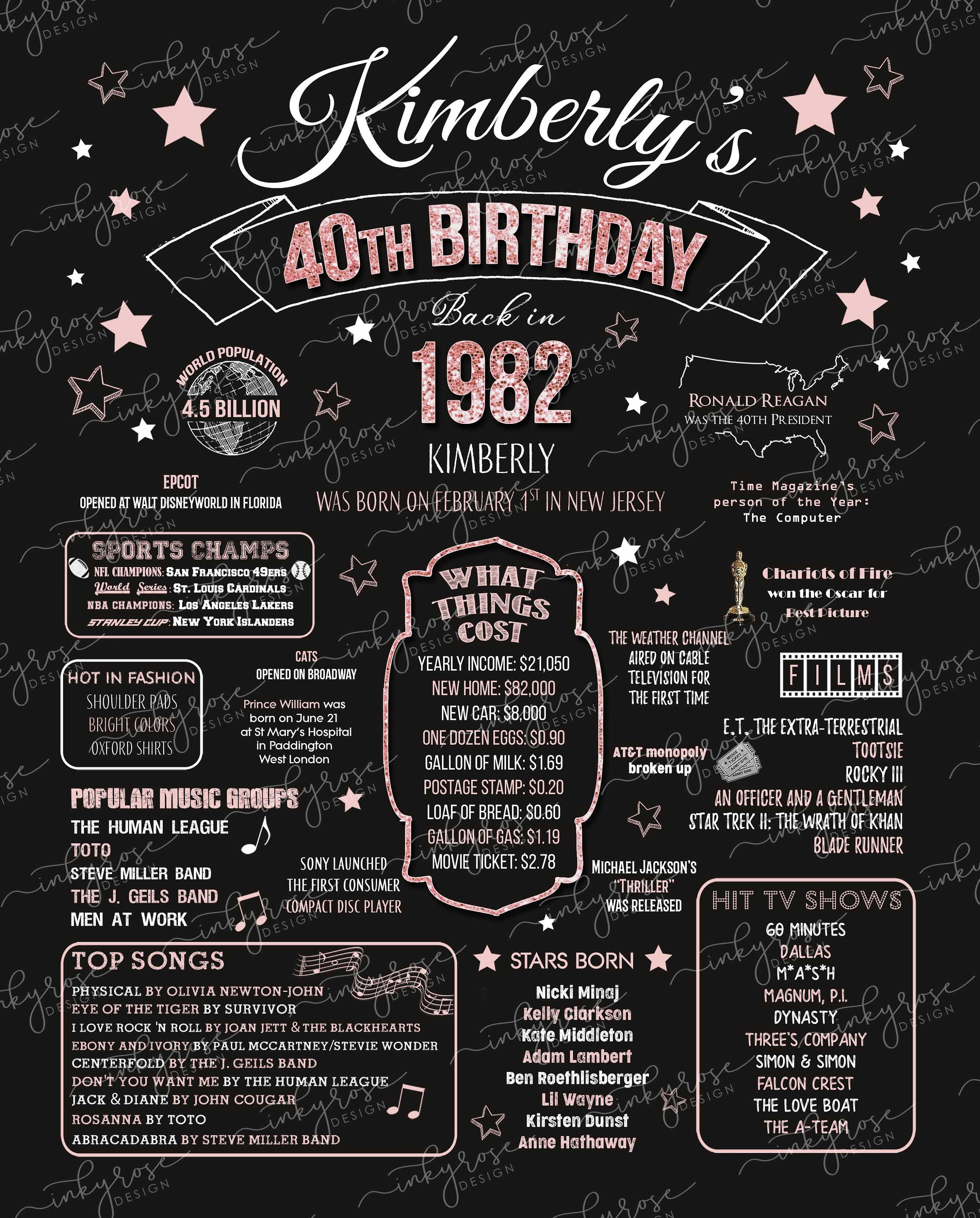 40th Birthday Sign PRINTABLE Party Decorations Lavender - Etsy