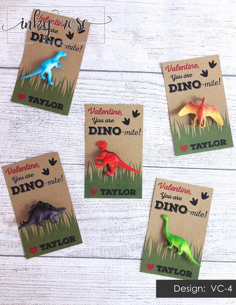 Dinomite Dinosaur Valentines PRINTABLE Dinosaur Valentine Card for Boys Kids Toy Valentines Day Class Classroom Non Candy Dino-mite Girls 