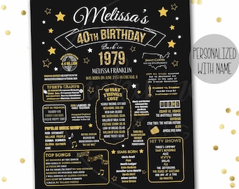 1979 Birthday Poster - Etsy