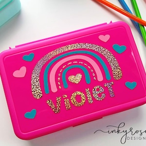 Plastic Pencil Box for Girls, Pencil Case Cute Personalized School Supplies, Back to School Gifts, Custom Pencil Case for Kids, Kindergarten
