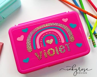 Plastic Pencil Box for Girls, Pencil Case Cute Personalized School Supplies, Back to School Gifts, Custom Pencil Case for Kids, Kindergarten