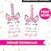 Unicorn Party Favors PRINTABLE Unicorn Lollipop Holder | Etsy