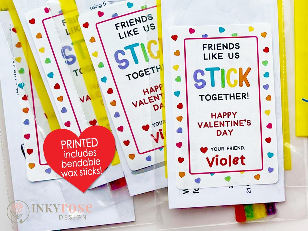 Preschool Valentine Favors, Candy Free Valentine's Day Cards for Kids ...