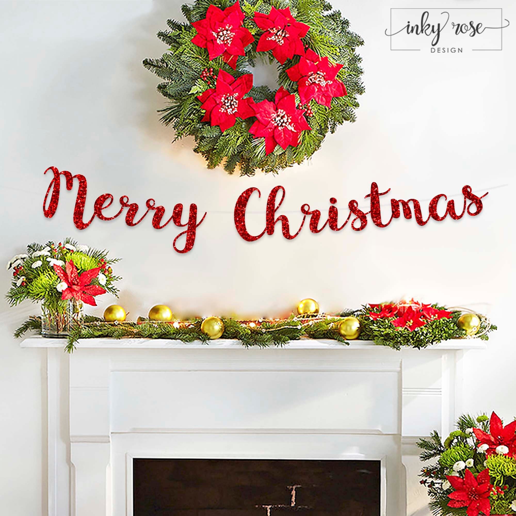 Etsy Merry Christmas Banner 