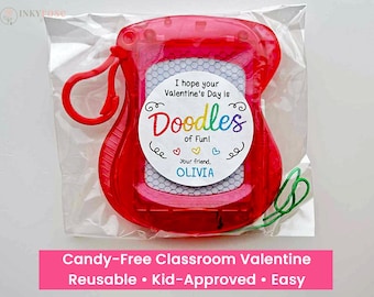 Kids Valentines Magnetic Doodle Board – Candy-Free Classroom Teacher Valentine Gift for Kindergarten Preschool