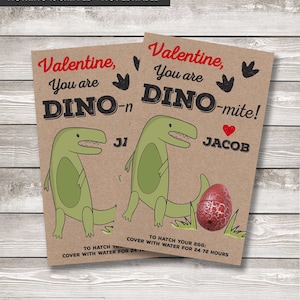 Dinosaur Valentine Card PRINTABLE Dinomite Dinosaur Valentines for Boys Kids Hatching Egg Valentines Day Class Classroom Non Candy Dino-mite