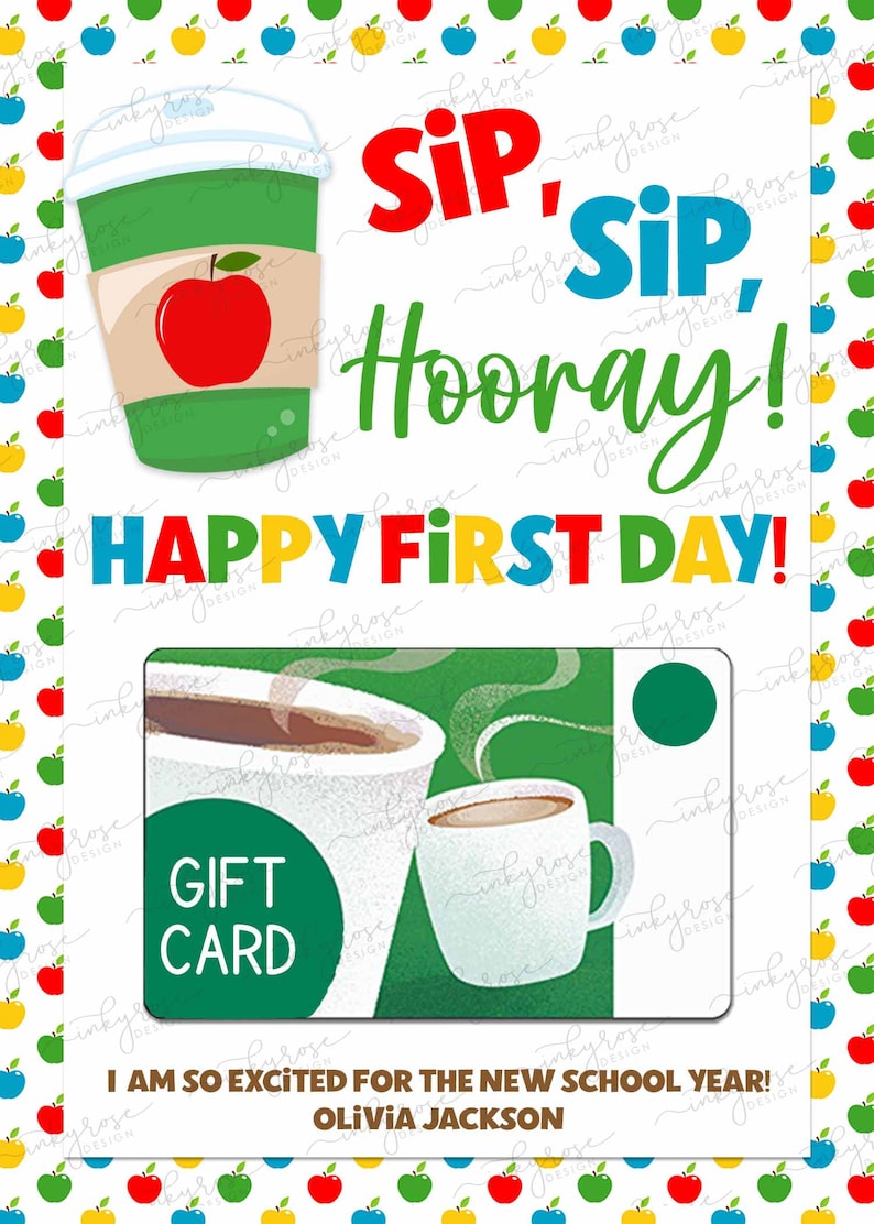 First Day of School Gift Card Holder PRINTABLE, Editable Back to School ...