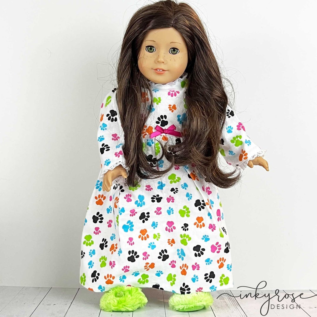 18 Inch Doll Nightgown and Slippers Doll Clothes Fit American Etsy