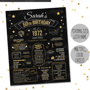 50th Birthday Party Decorations PRINTABLE Sign 50th Birthday - Etsy