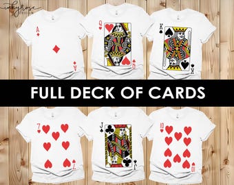 Deck of Cards Shirt, Group Halloween Costumes for Adults Teachers, Team Halloween Costume Office, Matching Shirt Couple, Playing Cards Poker