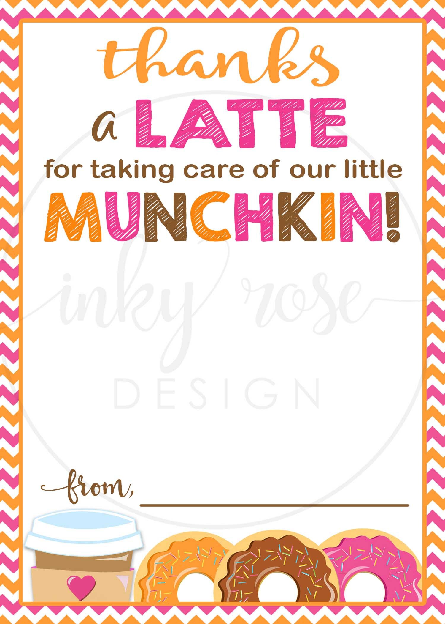 Dunkin Donuts Teacher Appreciation Printable