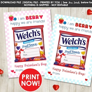 Cartes de Saint-Valentin à imprimer pour la classe, sans bonbons, Saint-Valentin à l'école, collation aux fruits pour bricolage de classe, bambin d'âge préscolaire