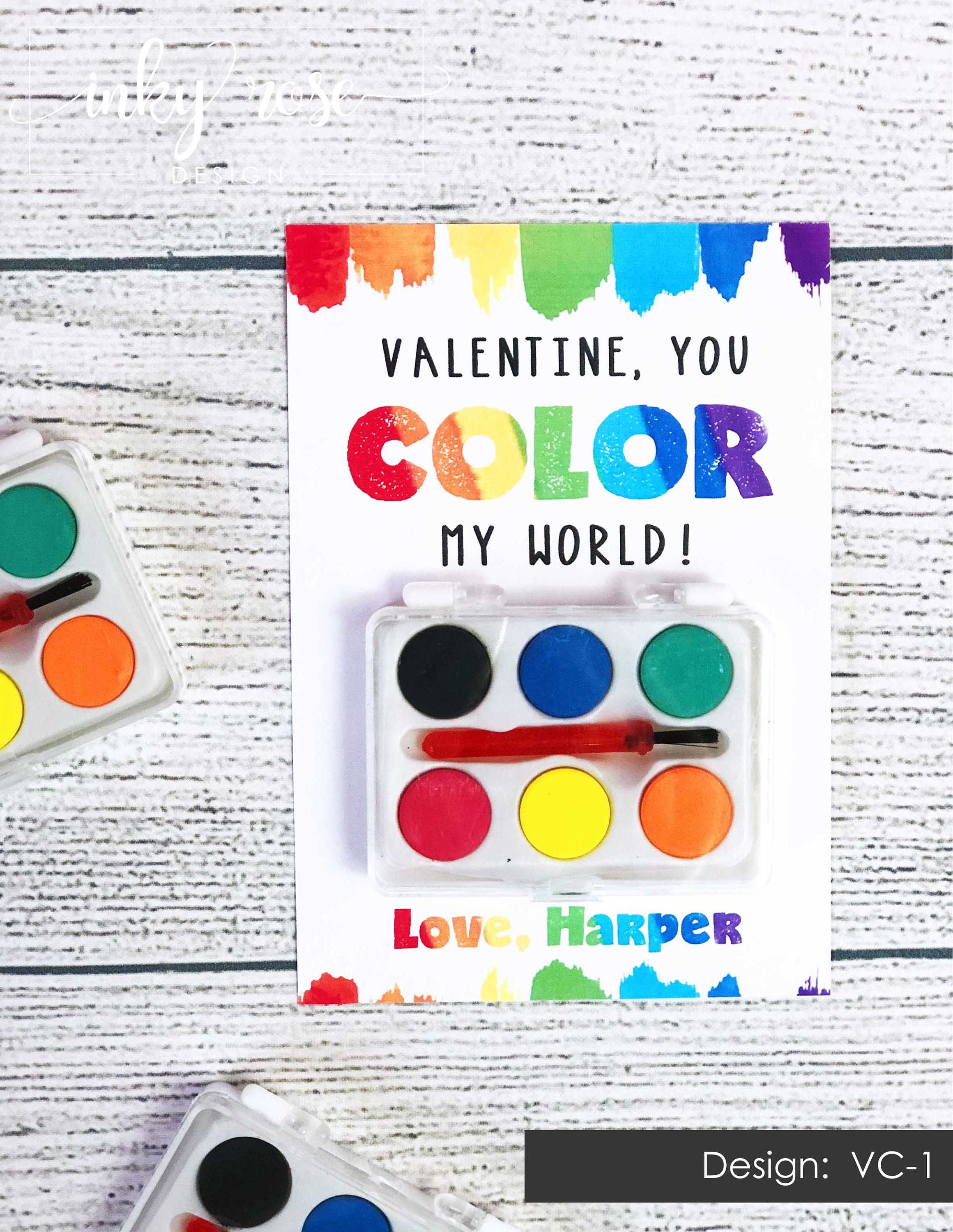 Valentine Cards for Kids PRINTABLE Color My World Valentines | Etsy