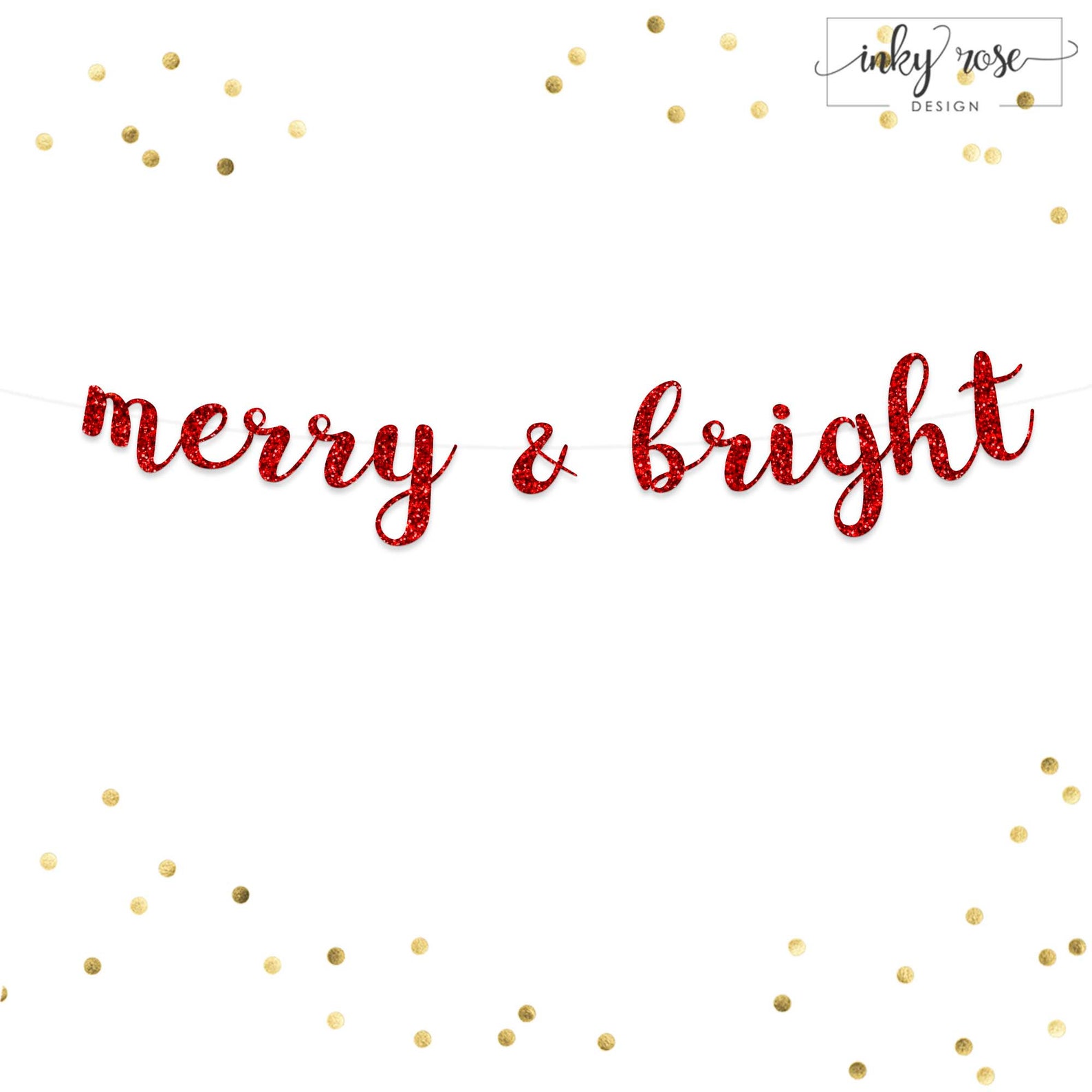 Merry &amp; Bright Banner Red Merry and Bright Christmas - Etsy
