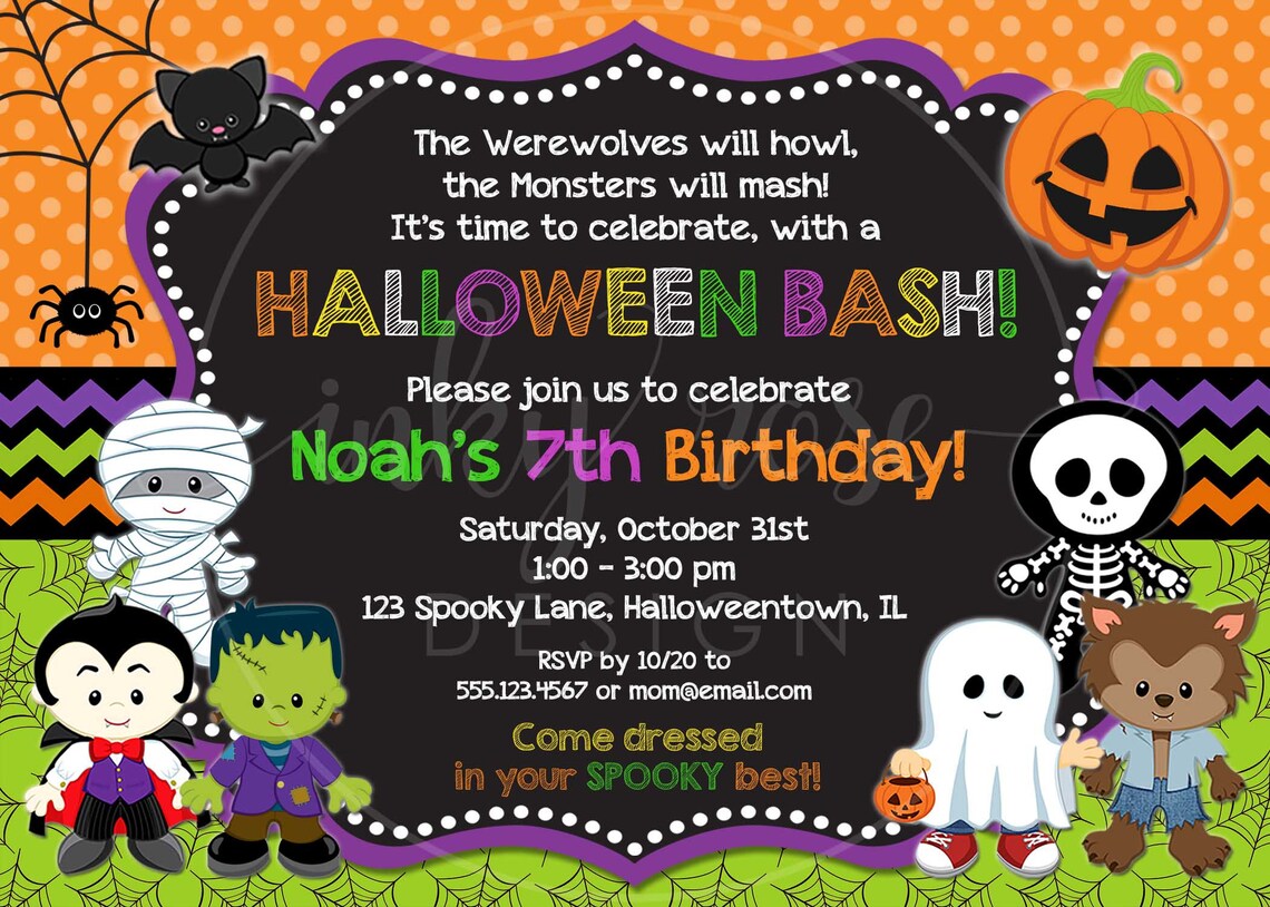 Halloween Birthday Banner PRINTABLE Halloween Banner Garland | Etsy