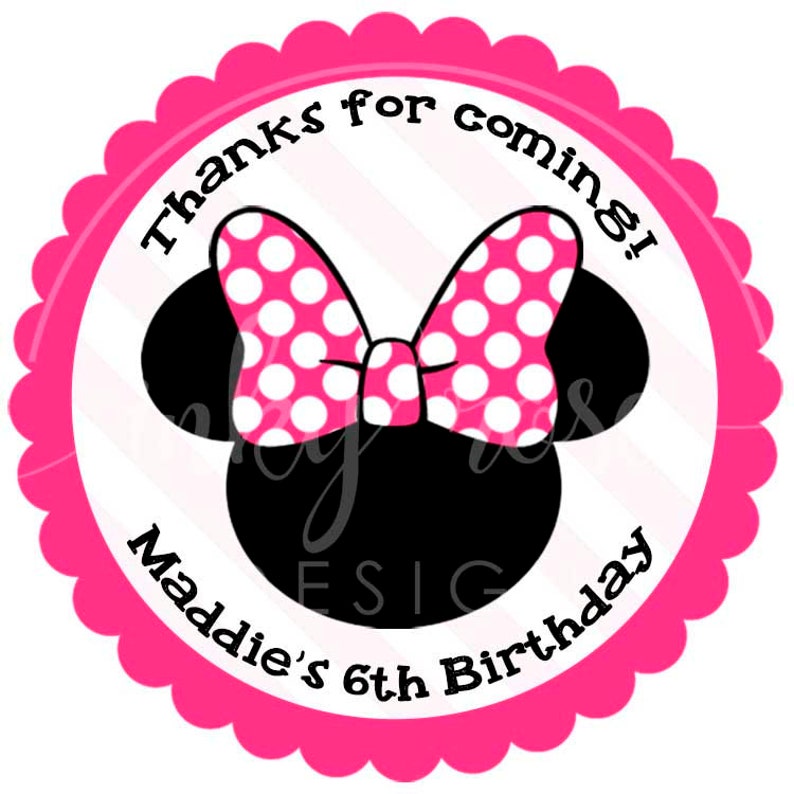 minnie mouse favor tags printable treat bag stickers