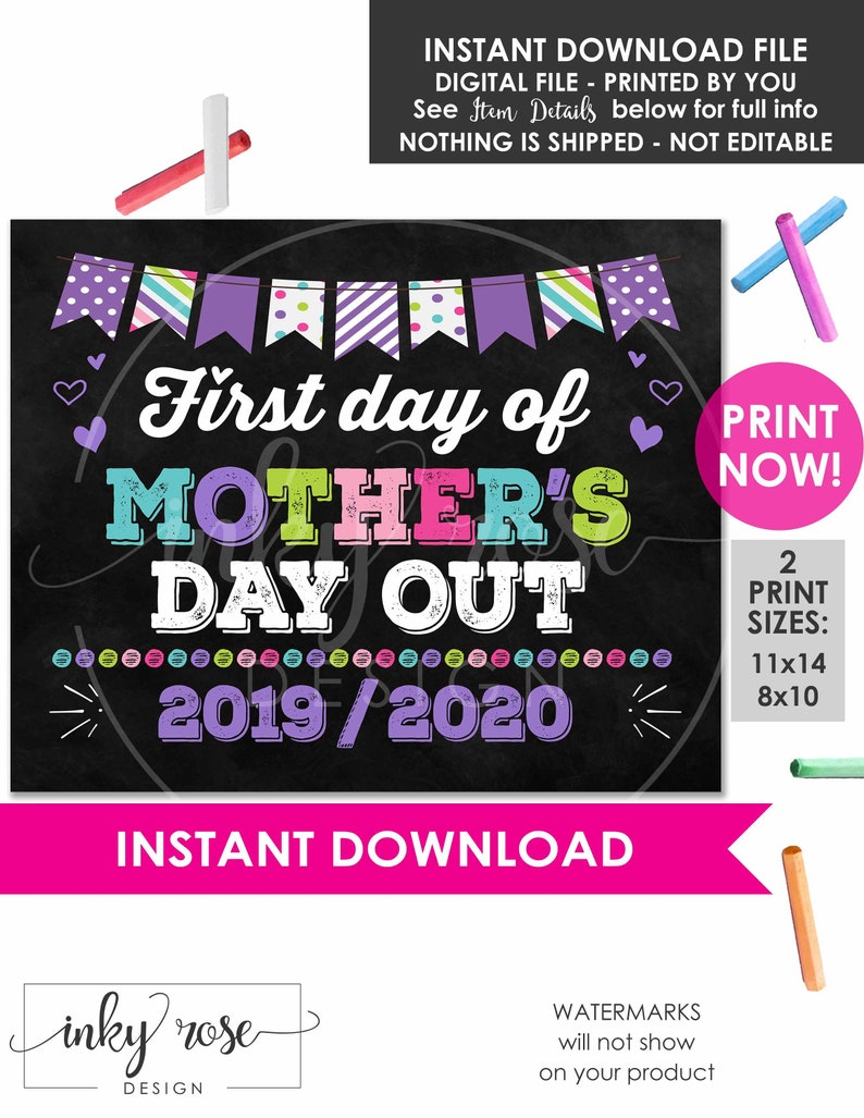 Stop Crying Mom Sign First Day of Preschool PRINTABLE School | Etsy