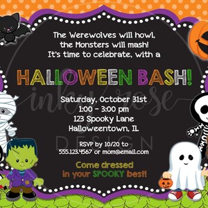 Halloween Invitation for Kids PRINTABLE Digital Invite or PRINTED ...