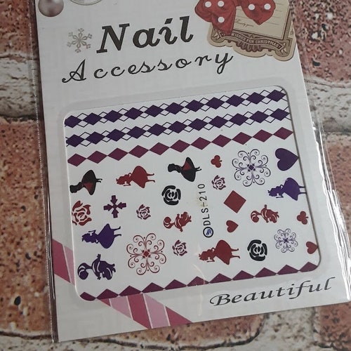 Alice in Wonderland Style Cheshire Cat Nail Decals Etsy