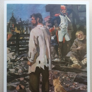 postcards, set of 6, ussr,  novel War and Peace, Lev Tolstoy, artist Nikolaev, 1977