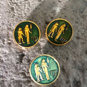 Astrological signs Zodiac, Vintage badges, constellation virgo zodiac sign, 1980s,  Made in USSR