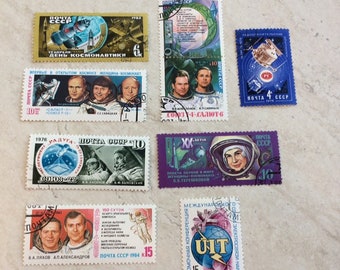 post stamps, Space, Set of 8, USSR 1976