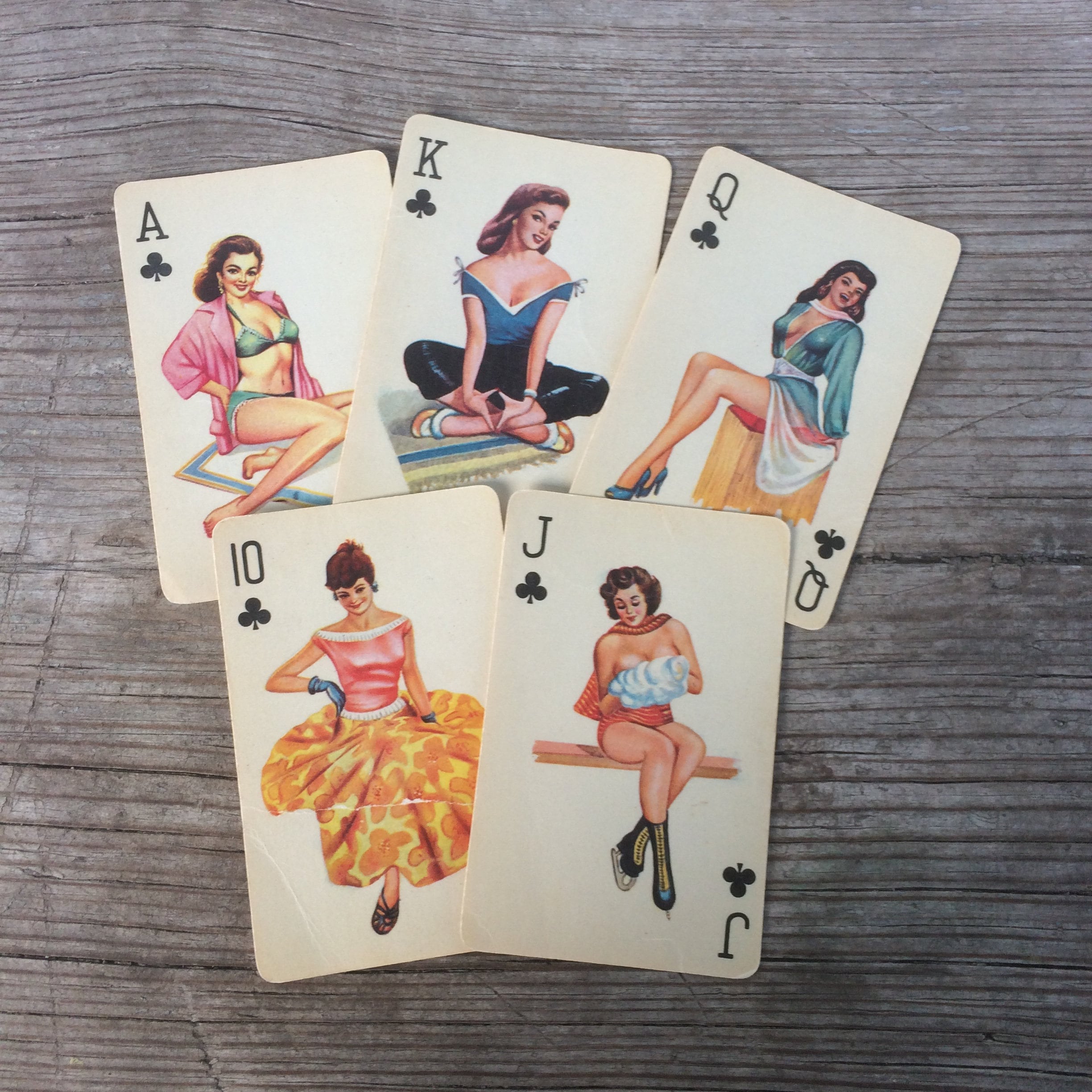 Toys & Games vintage playing cards nude playing cards pinup playing