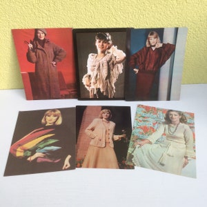 carte de mode vintage, URSS des années 1980, mode soviétique, lot de 6, mode des années 80, tricot à la main, modèles de l'URSS, enchevêtrement magique