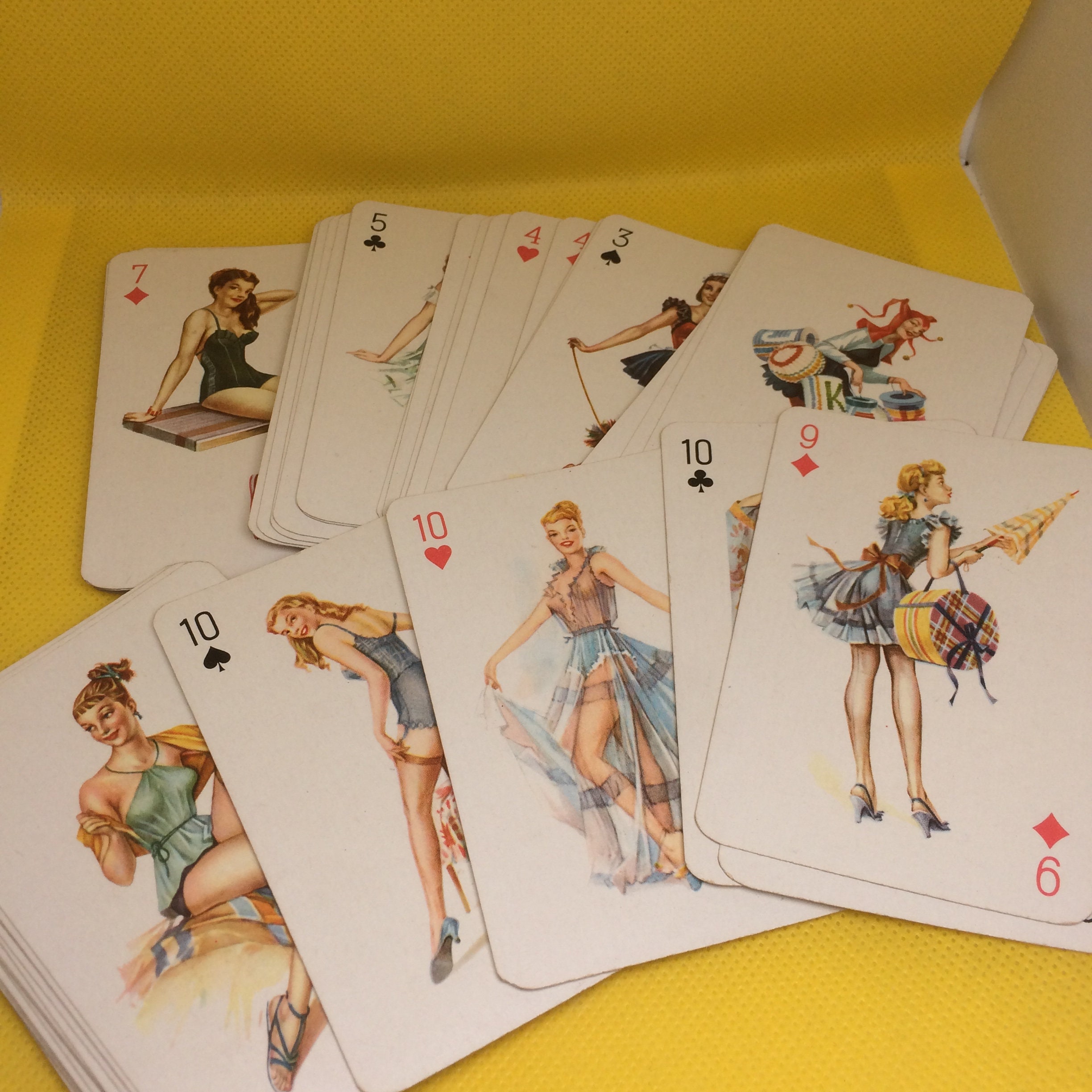pinup playing cards, Adult, vintage  playing cards, nude playing cards, New Poker Deck, 1960s