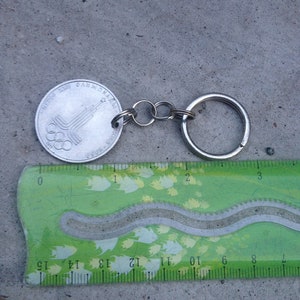 Handmade keychain made of ruble USSR Olympiad, 1970s