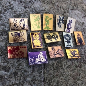 Vintage badges, Set of 14, Pinocchio, USSR 1970s
