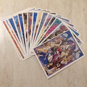 Postal soviética, Conjunto de 16 cartas, mil y una noches, Scheherazade, cuento oriental, hecho en la URSS, Postal vintage, década de 1980